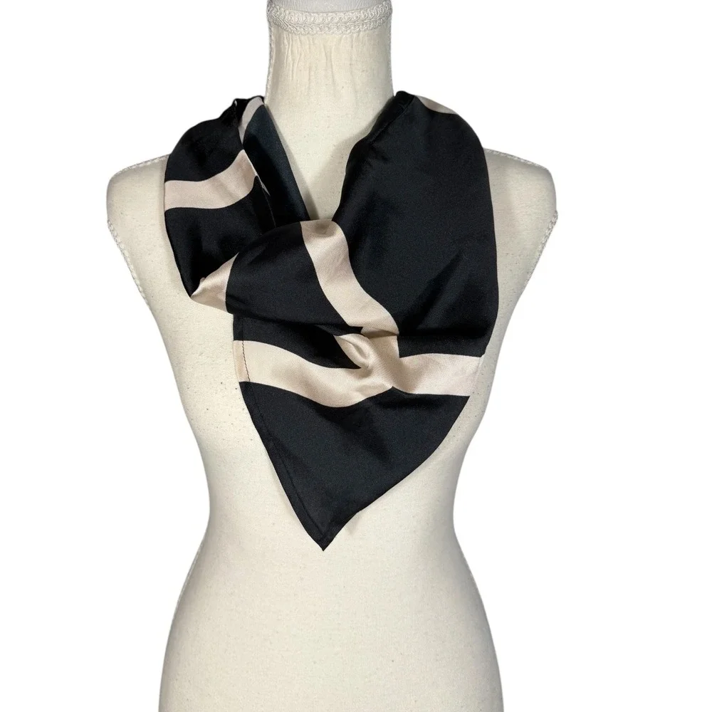 Future Collective x Alani Noelle Satin Scarf Black Cream Abstract